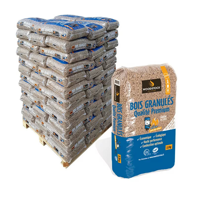 Granulés de Bois WOODSTOCK 1 Palette de 78 Sacs de 15 Kg